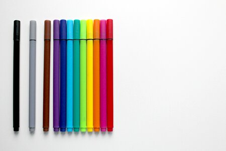 Colored pencils draw crayons photo