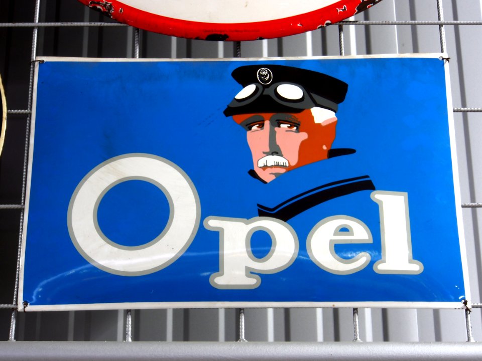 Opel, enamel advertising sign