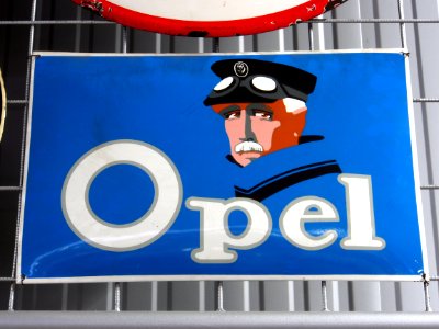 Opel, enamel advertising sign