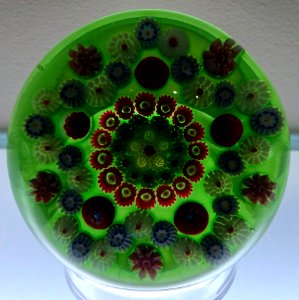 Paperweight by Cristallerie de Clichy, France, c. 1850, glass - Currier Museum of Art - Manchester, NH - DSC07724