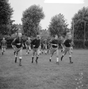 Opdracht Volkskrant, Ajax traint v.l.n.r. Groot, Keizer, Bals en Pronk, Bestanddeelnr 917-9640