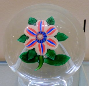 Paperweight by Boston and Sandwich Glass Company, Sandwich MA, c. 1850, glass - Currier Museum of Art - Manchester, NH - DSC08060