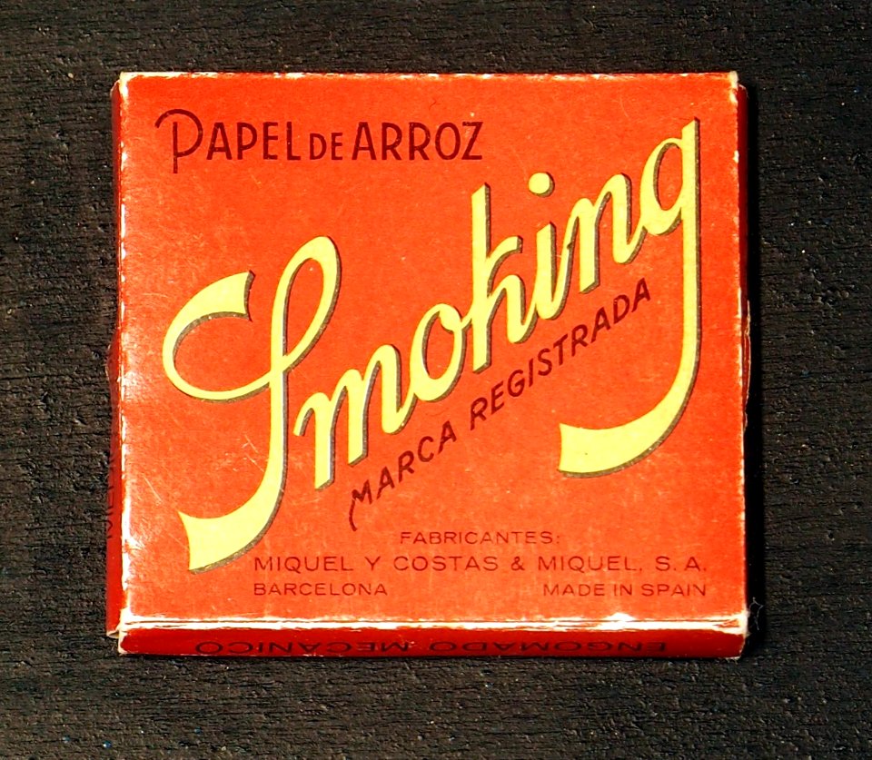 Papel de Arroz Smoking, Miquel y Costas&Misquel SA Barcelona (Cigarette rolling papers) red (front)