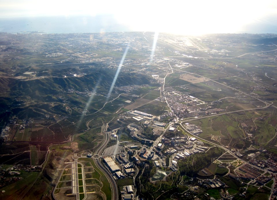 Parque Tecnológico de Andalucía, view from a plane, Andalucia, Spain