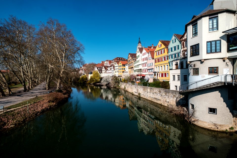 Panorama der Neckarfront in Tübingen 2019