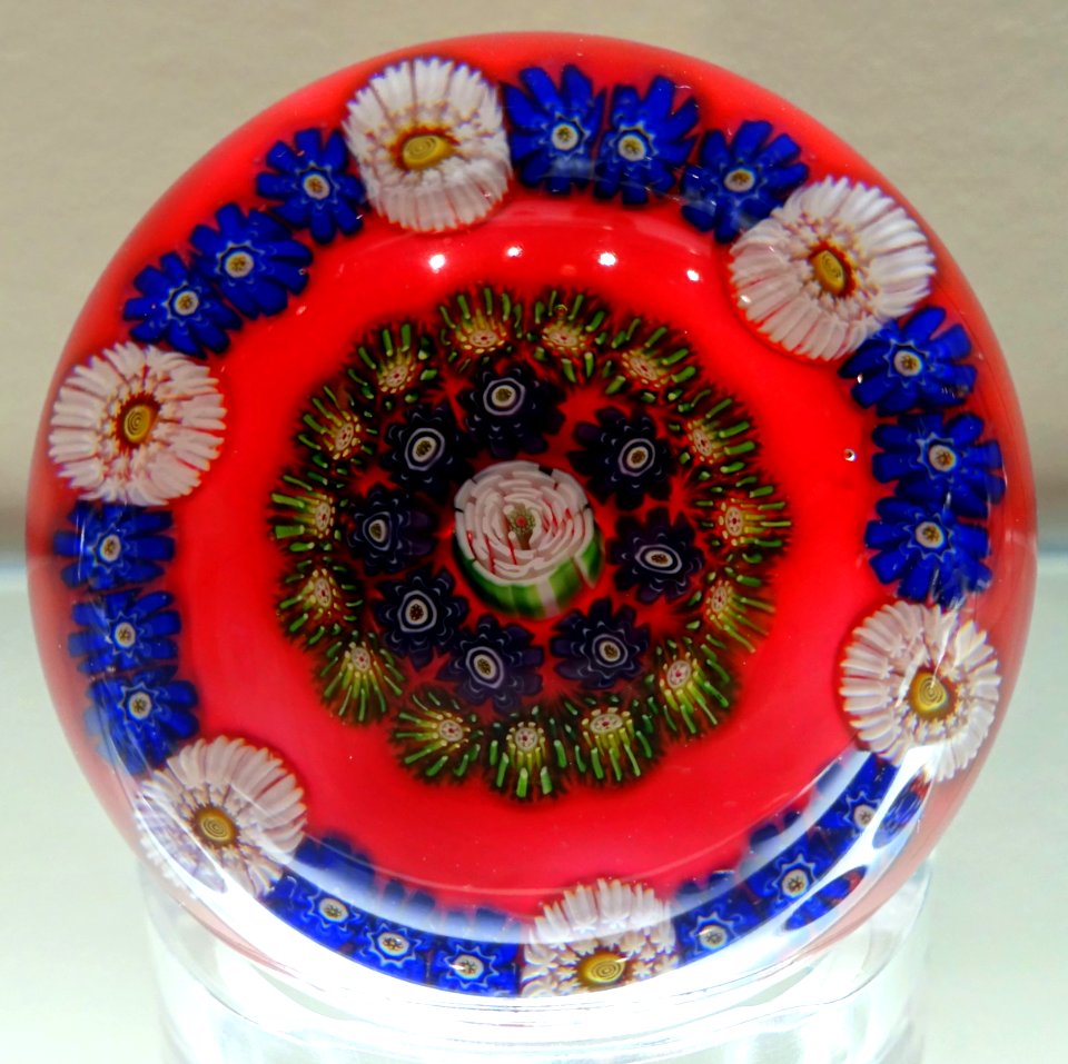 Paperweight by Cristallerie de Clichy, France, c. 1850, glass - Currier Museum of Art - Manchester, NH - DSC07852