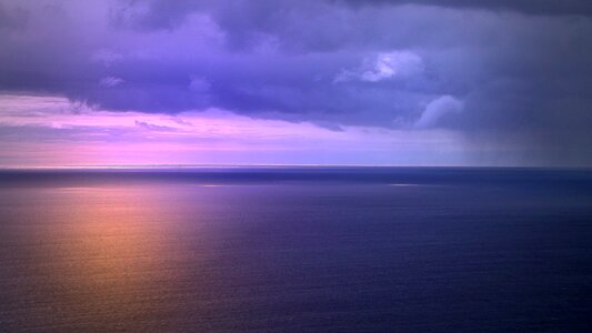 Sea golden sunset light photo