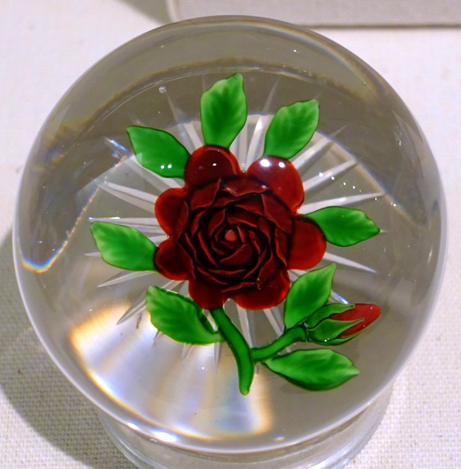 Paperweight by Cristallerie de Baccarat, France, c. 1850, glass - Currier Museum of Art - Manchester, NH - DSC07821