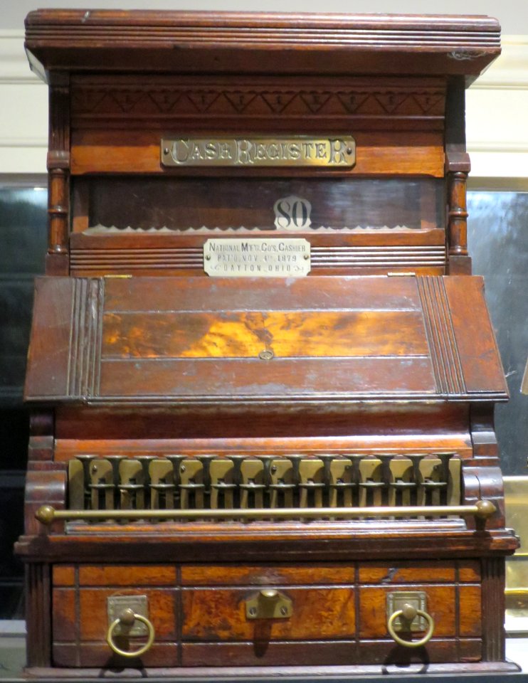 Paper roll cash register, National Manufacturing Company, 1883