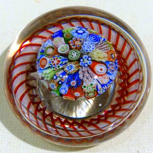 Paperweight by Cristallerie de Baccarat, France, c. 1850, glass - Currier Museum of Art - Manchester, NH - DSC07830