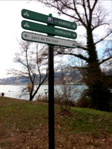 Parc de Gerland - Panneaux pour les cyclistes