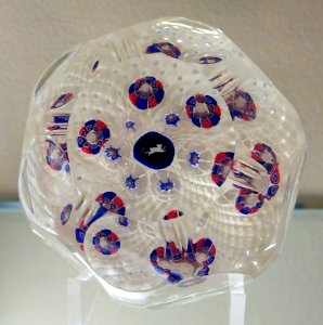 Paperweight by the New England Class Company, East Cambridge MA, c. 1850, glass - Currier Museum of Art - Manchester, NH - DSC08081