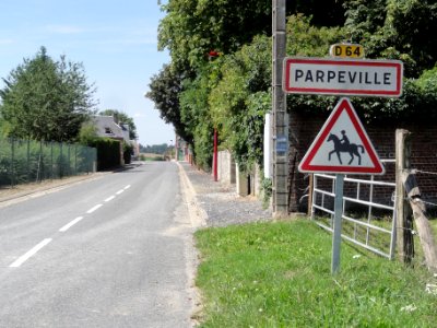 Parpeville (Aisne) city limit sign