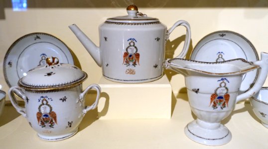 Partial tea service for Benjamin Lincoln (1733-1810), Society of the Cincinnati, China, c. 1790, porcelain with overglaze and gilding - Concord Museum - Concord, MA - DSC05784 photo