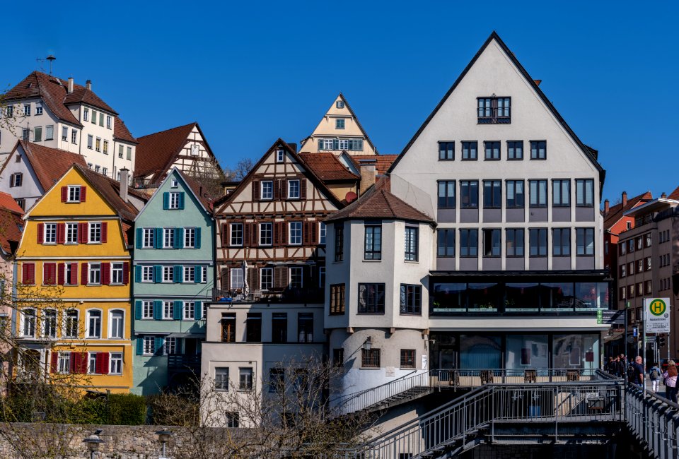 Panorama Neckarfront in Tübingen gesehen vom Tagblatt-Eck 2019