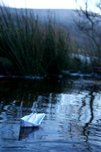 Paper boat spelga reservoir