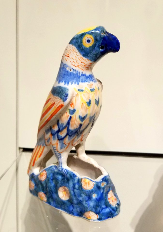Parrot, Delft, Netherlands, c. 1730-1735, tin-glazed earthenware, polychrome decoration - Museum of Fine Arts, Boston - 20180922 150155