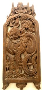 Panther and bird, Hai Ba Trung Temple, Vinh Phuc province, 17th century AD, wood - Vietnam National Museum of Fine Arts - Hanoi, Vietnam - DSC05003
