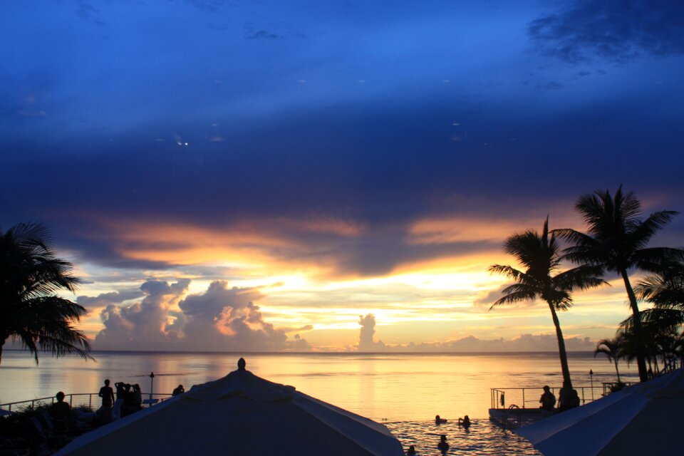 Sunset beach evening view