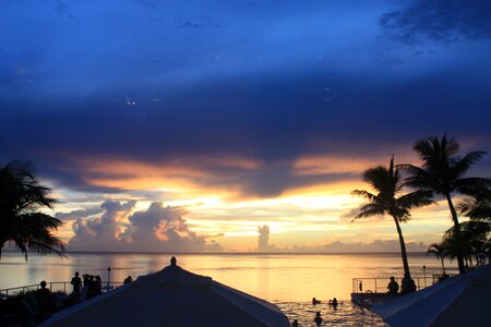 Sunset beach evening view