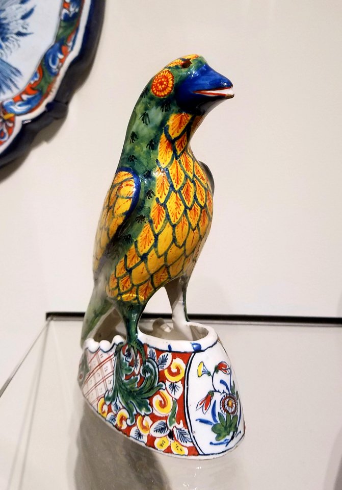 Parrot, Delft, Netherlands, c. 1735-1745, tin-glazed earthenware, polychrome decoration - Museum of Fine Arts, Boston - 20180922 150220