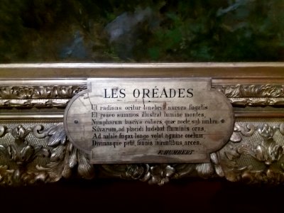 Paris 7e - Musée d'Orsay - Les Oréades (William Bouguereau), plaque au bas du tableau