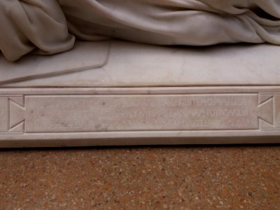 Paris 7e - Musée d'Orsay - Tarcisius, martyr chrétien (Alexandre Falguière), inscription en latin