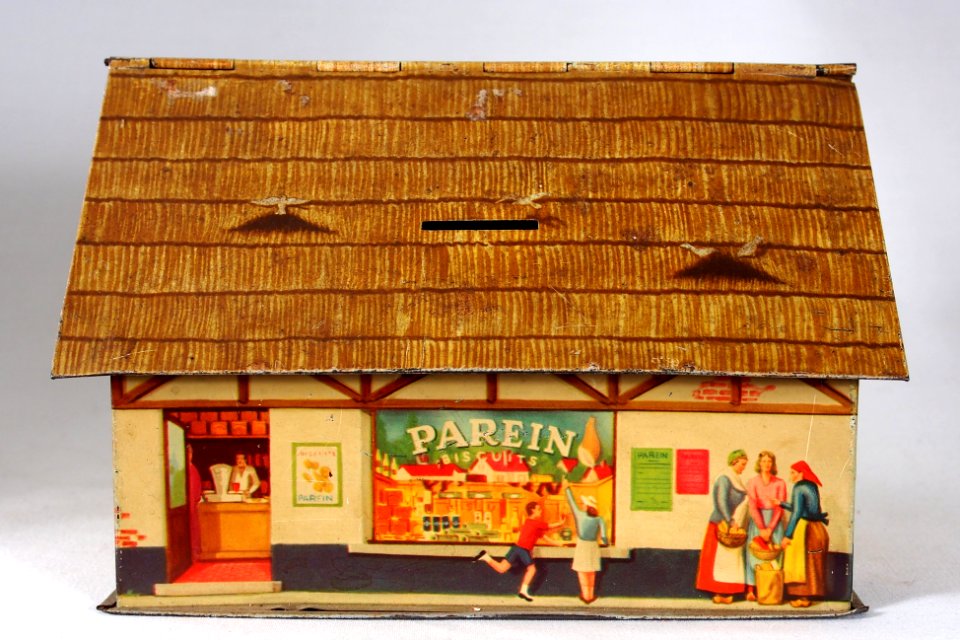 Parein, Antwerpen, Belgie koekblik tevens spaarpot, foto 7