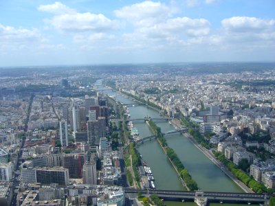 Paris View from the Eiffel Tower third floor Seine downstream 04 photo