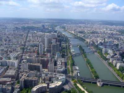 Paris View from the Eiffel Tower third floor Seine downstream RG 03