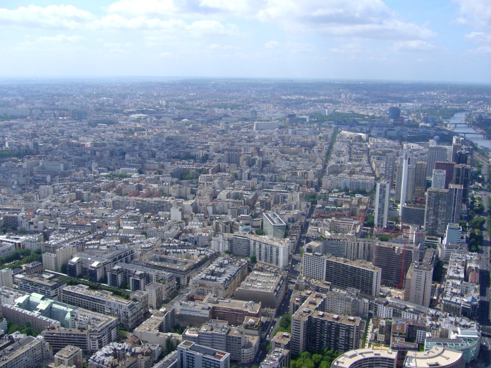Paris View from the Eiffel Tower third floor Seine downstream RG 11