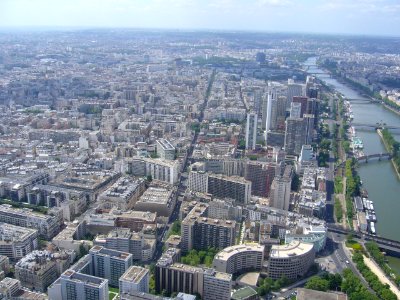 Paris View from the Eiffel Tower third floor Seine downstream RG 09