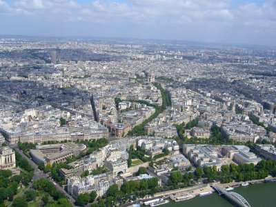 Paris View from the Eiffel Tower third floor Seine upstream 01c Avenue de New York