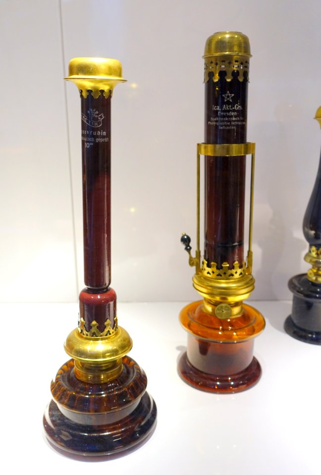 Paraffin lamps for darkroom lighting, 1 of 2, TM16233, TM16236, TM16238 - Tekniska museet - Stockholm, Sweden - DSC01436