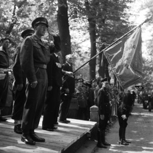 Parade over het Lange Voorhout Prins Bernhard salueert, Bestanddeelnr 900-5368