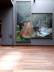 Paris 7e - Musée d'Orsay - Le Déjeuner sur l'herbe de Claude Monet, les deux panneaux côte à côte