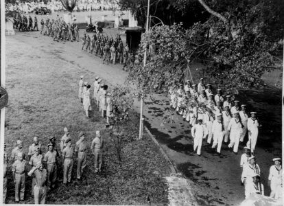 Parade ter gelegenheid van verlenen onderscheidingen of beedigingen (reproduct, Bestanddeelnr 12112