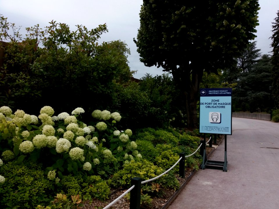 Paris - Jardin d'Acclimatation - Panneau zone de port de masque obligatoire