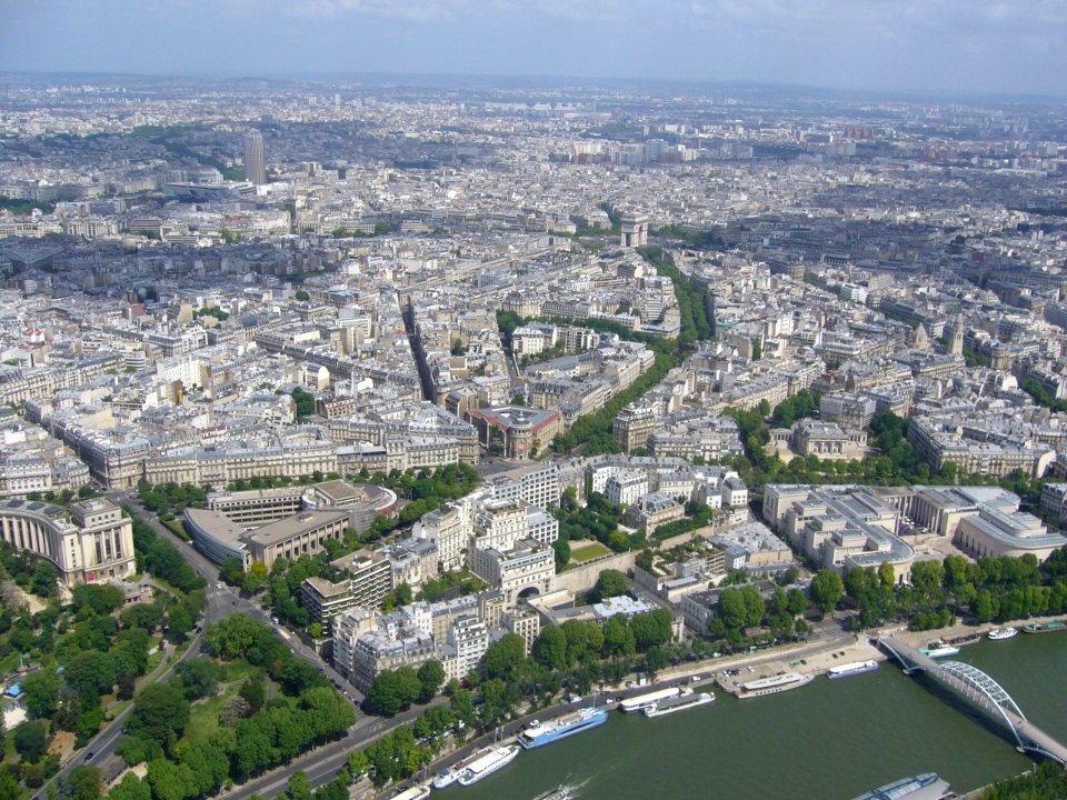 Paris View from the Eiffel Tower third floor Seine upstream 01b Avenue de New York