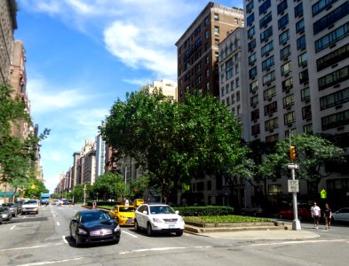 Park Avenue in Manhattan NYC looking north from East 74th Street