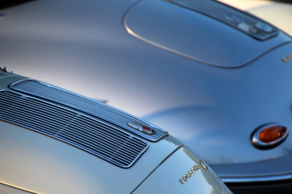 Porsche c engine cover silver