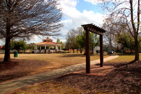 Park in downtown Sugar Hill, Georgia Mar 2017