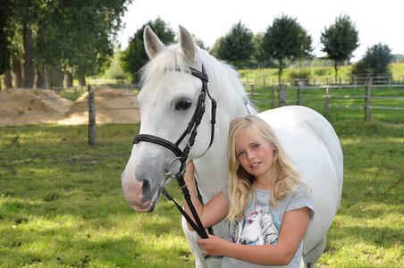 Little girl horse head child
