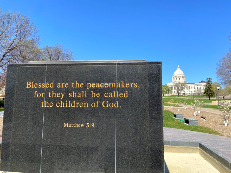 Peace Officers Memorial, displaying quote