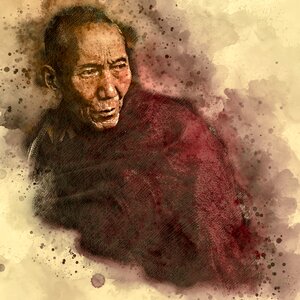 Old monk china man photo