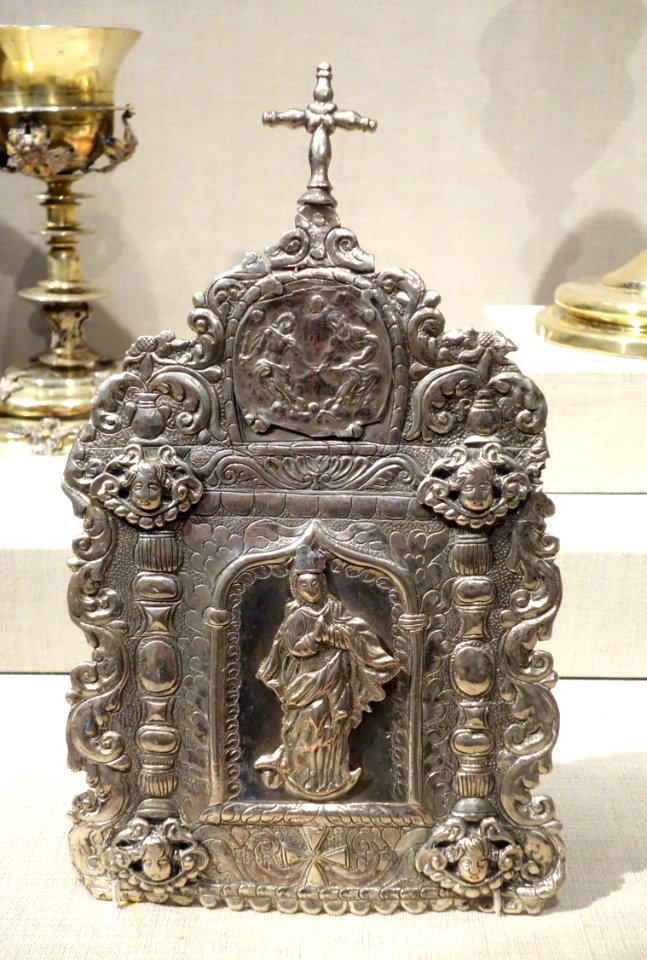 Pax, maker unknown, El Salvador, c. 1750, silver - De Young Museum - DSC01006