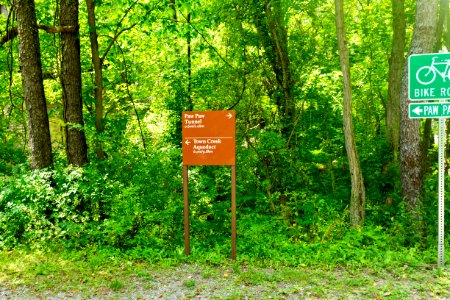 Paw Paw tunnel sign on C and O Canal