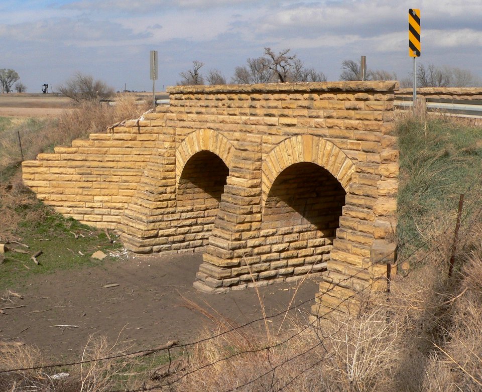 Pawnee R. trib bridge, CR DD, Ness Co, KS, from SW 1