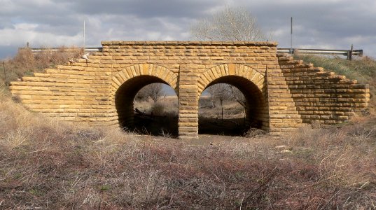 Pawnee R. trib bridge, CR DD, Ness Co, KS, from W 1
