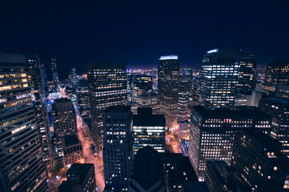 Cityscape lights night